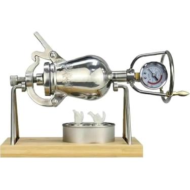 Imagem de Máquina de pipoca, pequena máquina manual de pipoca para uso doméstico, máquina de pipoca de aço inoxidável, adequada para diversão de reunião familiar de Natal (500 ml)