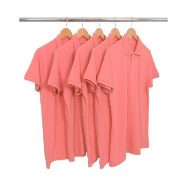 Imagem de Kit 5 Camisas Gola Polo Piquet Masculinas Lisa-Masculino
