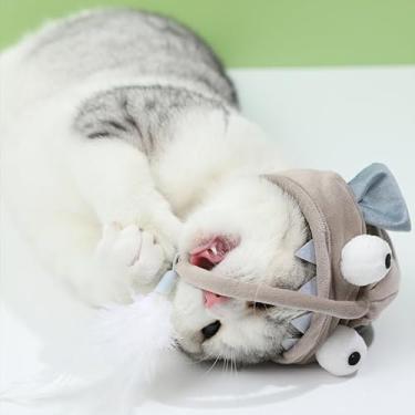 Imagem de Sanpyl Brinquedo Interativo Macio para Pesca de Gatos, Pingente Substituível, Libere Suas Mãos para Amantes de Gatos (Peixe Olho Grande Cinzento)