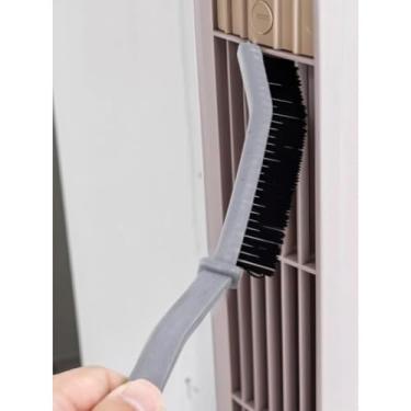 Imagem de 3 peças cinza escova de limpeza de fendas de banheiro com cantos mortos, limpador de argamassa, juntas profundas - cerdas anguladas rígidas para chuveiros, banheiras, cozinhas