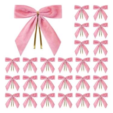 Imagem de Esquirla 24 Laços de Natal, Laços Multiuso para Festas, Guirlandas e Decoração de Paredes, Varandas, Carros e Bares - Ideal para as Festas de Fim de Ano, Rosa