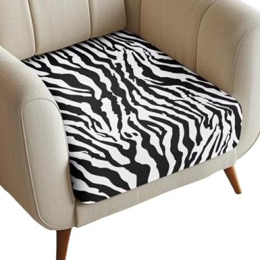 Imagem de Annejudy Capa de sofá com estampa de listras de zebra, capa de sofá de alta elasticidade, capa de sofá macia, capa de sofá de tecido elástico com fundo elástico, lavável na máquina