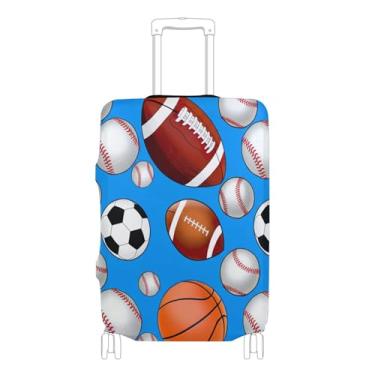 Imagem de Joisal Bolas de futebol esportivas, protetor de bagagem, capa de mala, identificadores personalizados, manga de viagem para mulheres, P, serve para capa de 45 a 50 cm, Bolas de futebol esportivas, L
