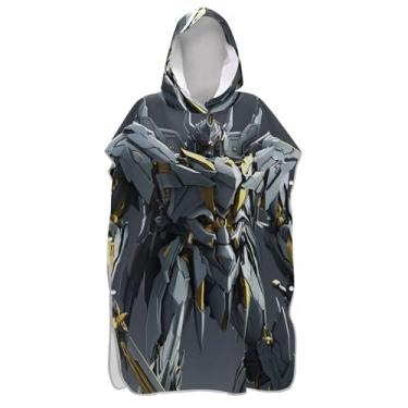 Imagem de Poncho de surfe para adultos trocador de roupa de banho com capuz bonito lâmina plus size aço Titã dourado unissex adulto poncho com capuz