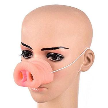 Imagem de Dioche Halloween Porco Nariz Animal Capa Focinho Tema Festa Adereços Bonito Elástico Fazenda Foto Cabine Acessório para Crianças Adultos Material 5x5x6 Cm (PINK)