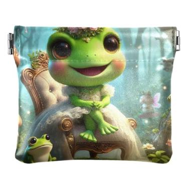 Imagem de Bolsa de moedas de couro animal fofa, castor, feminina, masculina, personalizada, bolsa para cartão, Princesa sapo fofa, one size, Minimalista moderno