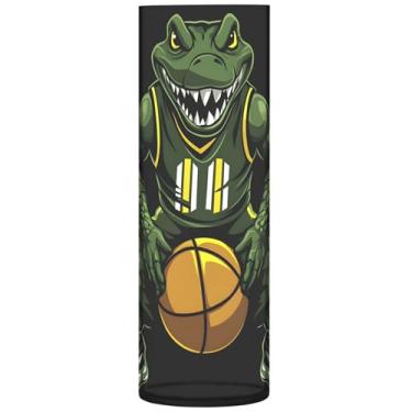 Imagem de Vasos de flores cilíndricos para centros de mesa, estampa de jacaré, basquete, grande, fofo, personalizado, exclusivo, decoração de flores modernas, 30 x 9,9 cm