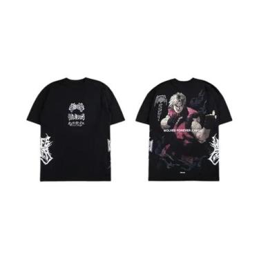 Imagem de Camiseta Masculina De Algodão Com Estampa De Cabeça De Lobo Para Boxe,