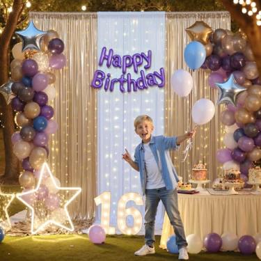 Imagem de Cortina de fundo de lantejoulas champanhe 50 x 25 cm com luzes - livre de vincos e com glitter grosso para festas de casamento, eventos e decoração de Halloween - 4 painéis de 1,5 x 3 m de fundo de