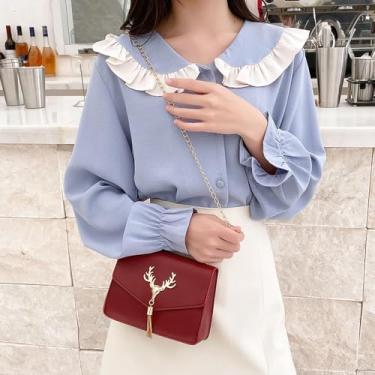 Imagem de Bolsa transversal, bolsa feminina com estampa retrô compacta e removível, alça de ombro nas axilas