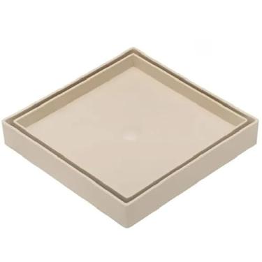 Imagem de Ralo Oculto 15x15 Invisível Inteligente Anti Insetos, Drenagem Eficiente para Banheiro e Cozinha Ideal para Moradores e Reformadores de Pisos e Porcelanato(1,Bege)