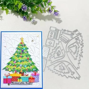 Imagem de Presentes de árvore de Natal, moldes de metal, moldes de corte de árvore de Natal, estênceis de corte para bricolage, cartões de álbuns, álbum de fotos, moldes decorativos de papel em relevo para