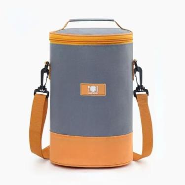 Imagem de Cooler para acampamento, refrigerador de viagem leve, mini cooler, mochila de almoço para caminhadas, acampamento, praia, almoço, mochila de gelo (laranja)