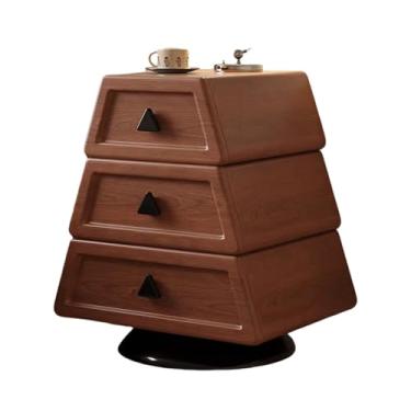Imagem de KXPSWGE Mesa de cabeceira com 3 gavetas, armário de madeira para quarto, mesa de canto de casa de fazenda, para quarto, sala de estar, escritório