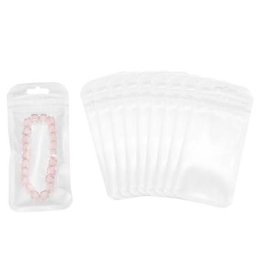 Imagem de PATIKIL Sacos plásticos de joias longas, 6 cm x 12,7 cm, 100 peças, bolsa com zíper autovedável transparente e reutilizável, com orifício para pendurar para colares, embalagem de caneta, transporte