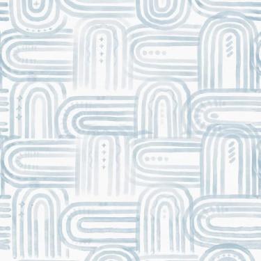 Imagem de XiaoDeYouth Papel de parede Boho Peel and Stick azul claro e branco papel de parede geométrico 43,9 cm x 1,219 cm papel de parede removível vinil autoadesivo para armários quarto