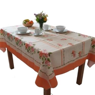 Imagem de Toalha De Mesa Quadrada 4 Lugares 145x145cm Poliéster e Algodão(Flores no Jardim)