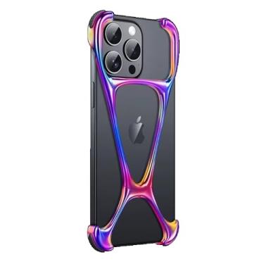Imagem de SNIDII Capa de telefone para iPhone 16 Pro Max multicolor sem moldura de metal de liga de alumínio para iPhone 16 Pro Max (Cor do arco-íris)