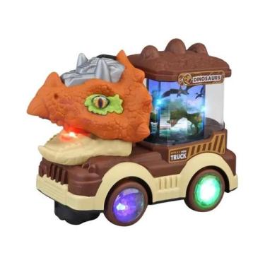 Imagem de Carro De Brinquedo Elétrico Dinossauro Para Crianças Com Luzes, Música