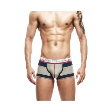 Imagem de Cueca boxer vintage de algodão masculina, roupa íntima de cintura baix