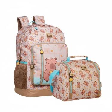 Imagem de Kit Escolar Mochila Costas + Lancheira College Brownie