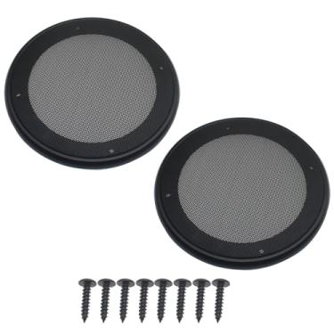 Imagem de OZXNO 2 peças de capas redondas para alto-falante de teto para alto-falante de 20 cm com parafusos (preto)
