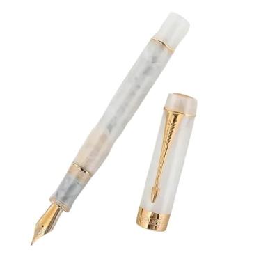 Imagem de MGTCAR Caneta-tinteiro clássica dourada com clipe de flecha para escrever canetas executivas de luxo M/F/EF Nib Artigos de papelaria de escritório (03, EF (0,38-0,5 mm))