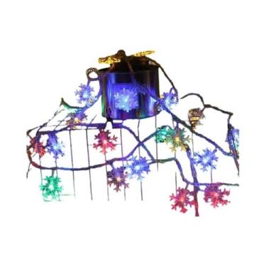 Imagem de Luz De Natal Em Cordão LED Com Flocos De Neve, Guirlanda De Fadas Para