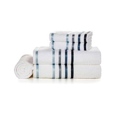 Imagem de Jogo de Toalhas de Banho Gigante com 05 Peças Lumina Branco e Azul - Karsten