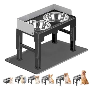 Imagem de Marchul Tigelas elevadas para cães com tapete para cães médios e grandes, sem derramamento, suporte ajustável de 6 alturas para cães 8,1 polegadas/8,7 polegadas/22,5 cm/27,5 polegadas/27,5 cm/29,2