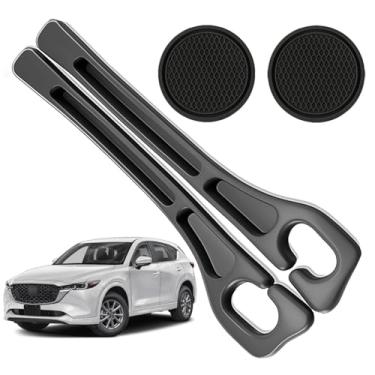 Imagem de POSPICE Organizador de enchimento de lacunas de assento de carro compatível com acessórios Mazda Cx5 CX-5 Bloqueador de plugue de lacuna de assento com slot de armazenamento antiderrapante porta-copos
