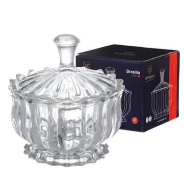 Imagem de Bomboniere Potiche Baleiro Pote Vidro Brasilia Porta Joias Doces Decor