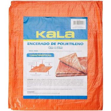 Imagem de Lona encerado polietileno 100 micras 4x3m laranja kala - Náutica