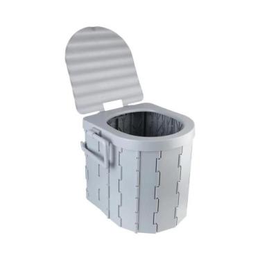 Imagem de Assento De Banheiro Portátil Dobrável Com Tampa, Vaso Sanitário De Eme