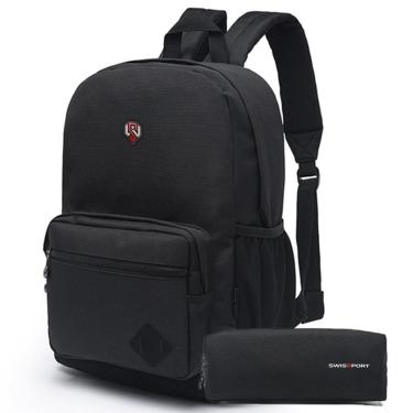 Imagem de Kit Mochila +  Estojo Swissport Resistente Impermeável Escolar Executiva 25 Litros-Unissex