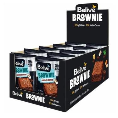 Imagem de Brownie de Chocolate com Coco Zero da Belive - 10 Unidades de 40g