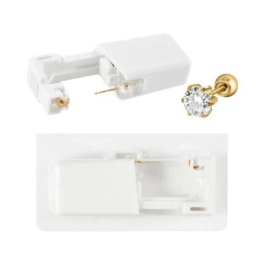 Imagem de Unidade De Perfuração De Orelha Descartável Banho De Ouro 24K, Brincos