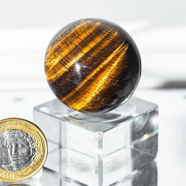 Imagem de Esfera Olho de Tigre Pedra Natural Pequena 35 a 40mm - CristaisdeCurve