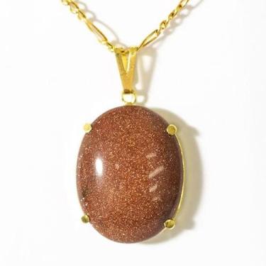 Imagem de Colar Extra Cabochao Pedra do Sol Gold Stone Garra Dourado - Cristaisd