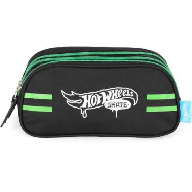 Imagem de Estojo Triplo HOT Wheels Verde - Luxcel