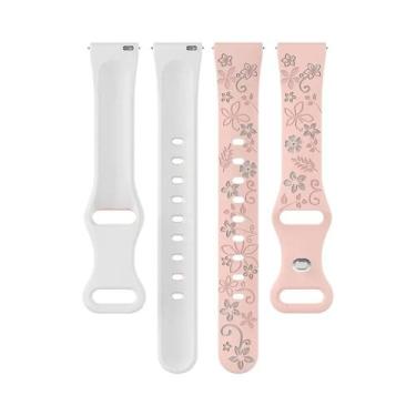 Imagem de Pulseira De Silicone Gravada Para Mulheres Para Huawei GT5 GT4 Samsung