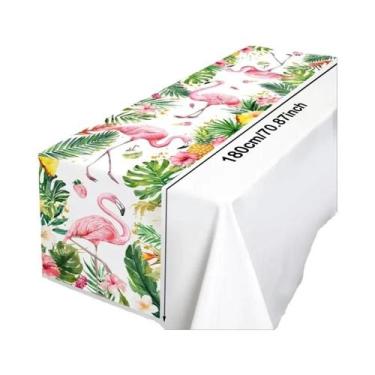 Imagem de Caminho De Mesa Floral Havaiano Flamingo Para Crianças, Decoração De F