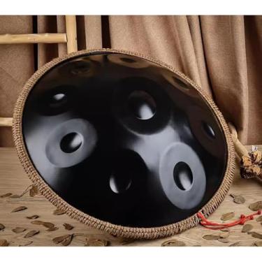 Imagem de Tambor De Língua De Aço, 22 Polegadas 9notes/10notes Handpan Tank Drum Kit, D Minor Instrumento De Percussão Para Yoga, Meditação, Educação Musical, Black, 22Inch 9Notes
