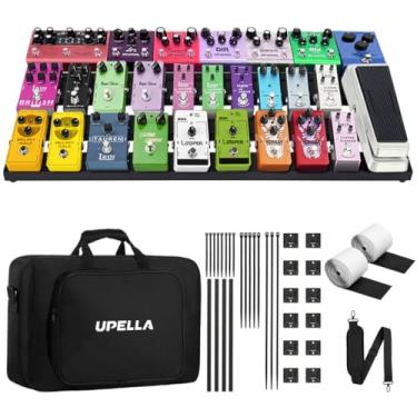 Imagem de UPELLA Pedal de guitarra, placa de pedal de efeito de guitarra de alumínio, 71 cm x 35 cm, acessórios para pedaleira com bolsa de transporte