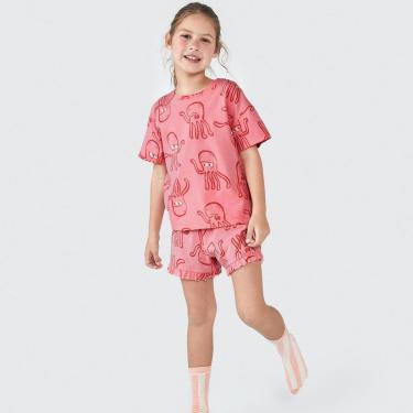 Imagem de Conjunto Pijama Curto Infantil Menina Rosa Polvo Hering-Feminino