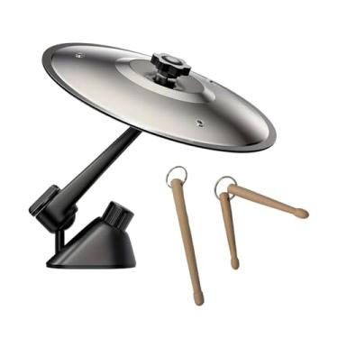 Imagem de Generic Prato de bateria para saída de ar de carro, mini tambor com símbolo de carro, acessório automotivo divertido, prato de ataque compacto, instrumento, Prata