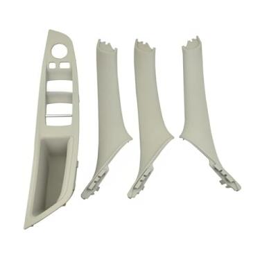 Imagem de Maçaneta da porta interna automotiva, tampa de acabamento, compatível com BMW Série 5 F10 F11 520d 530d 535i 51417225857 51417225873 Acessórios para carro(Gray 4pcs)