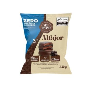 Imagem de Alfajor de Chocolate Sem Glúten Sem Lactose Vegano 40g - Seu Divino