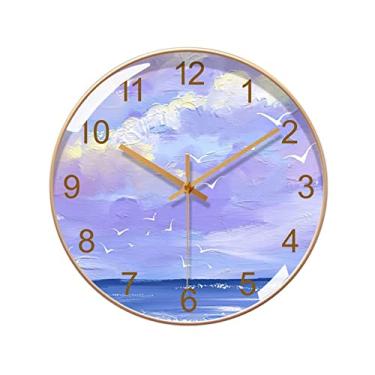 Imagem de x3anggyt5 Relógio de parede artístico criativo e minimalista para sala de estar, relógio decorativo elegante e silencioso para quarto, 25,4 cm/30,5 cm/35,5 cm decoração de casa (35,5 cm)