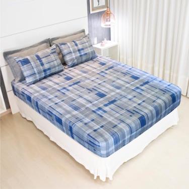 Imagem de Jogo de Lençol Cama Casal Malha 100% Algodão 3 Peças Estampado Com Elástico Toque Macio Cozzilar (Modelo 15)
